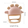 1Pc Baby Silicone Teether Toys Dinosaur Glove Bracelet Teething Natural Wood Ring Bracelet BPA Free Nursing Accessories for Kid - FLUFFI