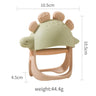 1Pc Baby Silicone Teether Toys Dinosaur Glove Bracelet Teething Natural Wood Ring Bracelet BPA Free Nursing Accessories for Kid - FLUFFI