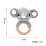 1Pc Baby Teether Silicone Beads Wooden Baby Pacifier Chain Baby Pram Crib DIY Customized Rattle Soother Bracelet Teether - FLUFFI