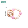 1Pc Baby Teether Silicone Beads Wooden Baby Pacifier Chain Baby Pram Crib DIY Customized Rattle Soother Bracelet Teether - FLUFFI
