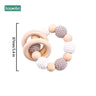 1Pc Baby Teether Silicone Beads Wooden Baby Pacifier Chain Baby Pram Crib DIY Customized Rattle Soother Bracelet Teether - FLUFFI