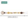 1Pc Baby Teether Silicone Beads Wooden Baby Pacifier Chain Baby Pram Crib DIY Customized Rattle Soother Bracelet Teether - FLUFFI