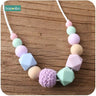 1Pc Baby Teething Silicone Necklace Food Grade Silicone Beads Hexagon Baby Toys Silicone Perle BPA Free Baby Teether - FLUFFI