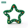 1Pc Silicone Snowflak Teether Christmas Tree Pendant Star Christmas Deer Gifts for Baby Elk Gingerbread Mansbaby Teether - FLUFFI