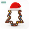 1Pc Silicone Snowflak Teether Christmas Tree Pendant Star Christmas Deer Gifts for Baby Elk Gingerbread Mansbaby Teether - FLUFFI