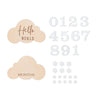 1Set Wooden Baby Month Milestone Card Cloud Shape Record Card Newborn Birthday Gift Souvenir Baby Photo Photography Accessories - FLUFFI