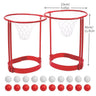2 Pack Head Hoop Basketball Party Game for Kids Adults Adjustable Basket Net Headband with 20 Balls Fun Gift for Birthday - FLUFFI