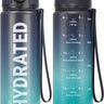 32Oz Water Bottle Motivational Sport Water Bottle Leakproof Drinking Bottles Outdoor Sports Travel Kettle Drinking Water Bottle - FLUFFI