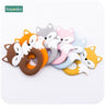 5Pc Silicone Fox Pendant for Pacifier Baby Toys Food Grade Silicone Tiny Rod Baby Teethers for Teeth Toys for Kid Gifts - FLUFFI