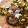 5Pc Silicone Fox Pendant for Pacifier Baby Toys Food Grade Silicone Tiny Rod Baby Teethers for Teeth Toys for Kid Gifts - FLUFFI