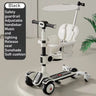 6 In1 Kids Scooter | Flash Wheels | Music & Light | Guardrail Canopy - FLUFFI