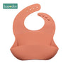 Baby Bib Adjustable Animal Picture Waterproof Saliva Dripping Bibs Soft Edible BPA Free Silicone Saliva Towel Drooling Baby Scar - FLUFFI