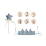 Baby Birthday Party Hat Set Crown Headband Magic Wand Toy Banner Cake Birthday for Kids Party Photography Props 1 - 6 Years Gifts - FLUFFI