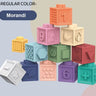 Baby Blocks Touch Toys Soft Cubes for Children Montessori Bebe Kids Toy Building Blocks 3D Massage Rubber Vinyl Bath Squeeze Toy - FLUFFI