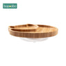 Baby Feeding Bowl Baby Dinner Plate Cartoon Sheep Bamboo Kids Feeding Dinnerware with Silicone Suction Cup Wooden Fork Spoo - FLUFFI
