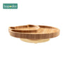 Baby Feeding Bowl Baby Dinner Plate Cartoon Sheep Bamboo Kids Feeding Dinnerware with Silicone Suction Cup Wooden Fork Spoo - FLUFFI