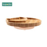 Baby Feeding Bowl Baby Dinner Plate Cartoon Sheep Bamboo Kids Feeding Dinnerware with Silicone Suction Cup Wooden Fork Spoo - FLUFFI