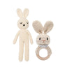 Baby Rattles Crochet Stuffed Bunny Doll Rattle Toy Wood Ring Baby Teether Rodent Baby Gym Mobile Newborn Educational Toy - FLUFFI