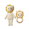 Baby Rattles Crochet Stuffed Bunny Doll Rattle Toy Wood Ring Baby Teether Rodent Baby Gym Mobile Newborn Educational Toy - FLUFFI