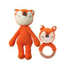 Baby Rattles Crochet Stuffed Bunny Doll Rattle Toy Wood Ring Baby Teether Rodent Baby Gym Mobile Newborn Educational Toy - FLUFFI