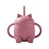 Baby Silicone Bow Lid Feeding Cup with Handle Sippy BPA Free Toddlers Learning Drinkware Children Soft Straw Cup Tableware - FLUFFI