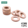 Beech Wooden Ring 40/60/65Mm Food Grade for Baby Teething Accessories DIY Crafts Accessories Wooden Baby Teether - FLUFFI