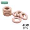 Beech Wooden Ring 40/60/65Mm Food Grade for Baby Teething Accessories DIY Crafts Accessories Wooden Baby Teether - FLUFFI