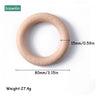 Beech Wooden Ring 40/60/65Mm Food Grade for Baby Teething Accessories DIY Crafts Accessories Wooden Baby Teether - FLUFFI