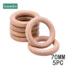 Beech Wooden Ring 40/60/65Mm Food Grade for Baby Teething Accessories DIY Crafts Accessories Wooden Baby Teether - FLUFFI