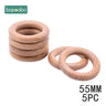 Beech Wooden Ring 40/60/65Mm Food Grade for Baby Teething Accessories DIY Crafts Accessories Wooden Baby Teether - FLUFFI