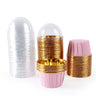 Foil Cupcake Liners Heat Resistant Aluminum Cake Cups round Baking Cups with Lids Kitchen Wedding Birthday Party Supply - FLUFFI