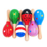 Infant & Toddlers Wood Sand Hammer Wooden Maraca Rattles Sand Hammer Kids Musical Party Favor Child Baby Shaker Toy - FLUFFI