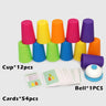 Kids Montessori Toys Stack Cup Battle Table Game with Card Educational Intellectual Enlightenment Color Cognition Logic Training - FLUFFI