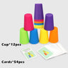 Kids Montessori Toys Stack Cup Battle Table Game with Card Educational Intellectual Enlightenment Color Cognition Logic Training - FLUFFI