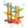 Kids Track Wooden Ramp Racing Toddler Toy Car Set Montessori Educational Toy Game Mini Inertia Slide Roller Coaster Racing - FLUFFI