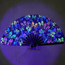 Kung Fu Fan UV Ink Printing Fluorescent Effect Cloth Fan Bamboo Bone Folding Loud Fan Christmas Personal Gifts Bamboo Material - Fluffi