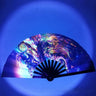 Kung Fu Fan UV Ink Printing Fluorescent Effect Cloth Fan Bamboo Bone Folding Loud Fan Christmas Personal Gifts Bamboo Material - Fluffi