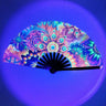 Kung Fu Fan UV Ink Printing Fluorescent Effect Cloth Fan Bamboo Bone Folding Loud Fan Christmas Personal Gifts Bamboo Material - Fluffi