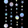 Laser Mirror Paper Star Dot Garland for Wedding Kids 1St Mermaid Birthday Party Decoration Baby Shower Christmas Hanging Banner - FLUFFI