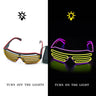 LED Luminous Glasses Halloween Glowing Neon Christmas Party Bril Flashing Light Glow Sunglasses Glass Festival Supplies Costumes - FLUFFI