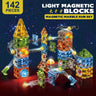 Magnetic Building Blocks with Marble Run Magna Tiles Colorful and Colour Light Strong Magnetic Toy Montessori STEM Magnetic Game - FLUFFI
