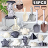 Mini Beach Toy Set - Shovels, Buckets & Sea - Themed Molds | Sandcastle Building - FLUFFI