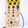 Montessori Busy Board - Sensory Toys - Wooden with LED Light - FLUFFI