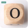New Wooden Maple Square Shape Beads 12Mm 20Pc Chew Food Grade Teether Letter Beads DIY Crafts Sensory Chewing Toy - FLUFFI