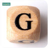 New Wooden Maple Square Shape Beads 12Mm 20Pc Chew Food Grade Teether Letter Beads DIY Crafts Sensory Chewing Toy - FLUFFI