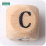 New Wooden Maple Square Shape Beads 12Mm 20Pc Chew Food Grade Teether Letter Beads DIY Crafts Sensory Chewing Toy - FLUFFI