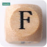 New Wooden Maple Square Shape Beads 12Mm 20Pc Chew Food Grade Teether Letter Beads DIY Crafts Sensory Chewing Toy - FLUFFI