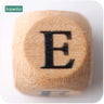New Wooden Maple Square Shape Beads 12Mm 20Pc Chew Food Grade Teether Letter Beads DIY Crafts Sensory Chewing Toy - FLUFFI