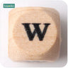 New Wooden Maple Square Shape Beads 12Mm 20Pc Chew Food Grade Teether Letter Beads DIY Crafts Sensory Chewing Toy - FLUFFI