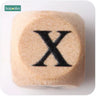 New Wooden Maple Square Shape Beads 12Mm 20Pc Chew Food Grade Teether Letter Beads DIY Crafts Sensory Chewing Toy - FLUFFI